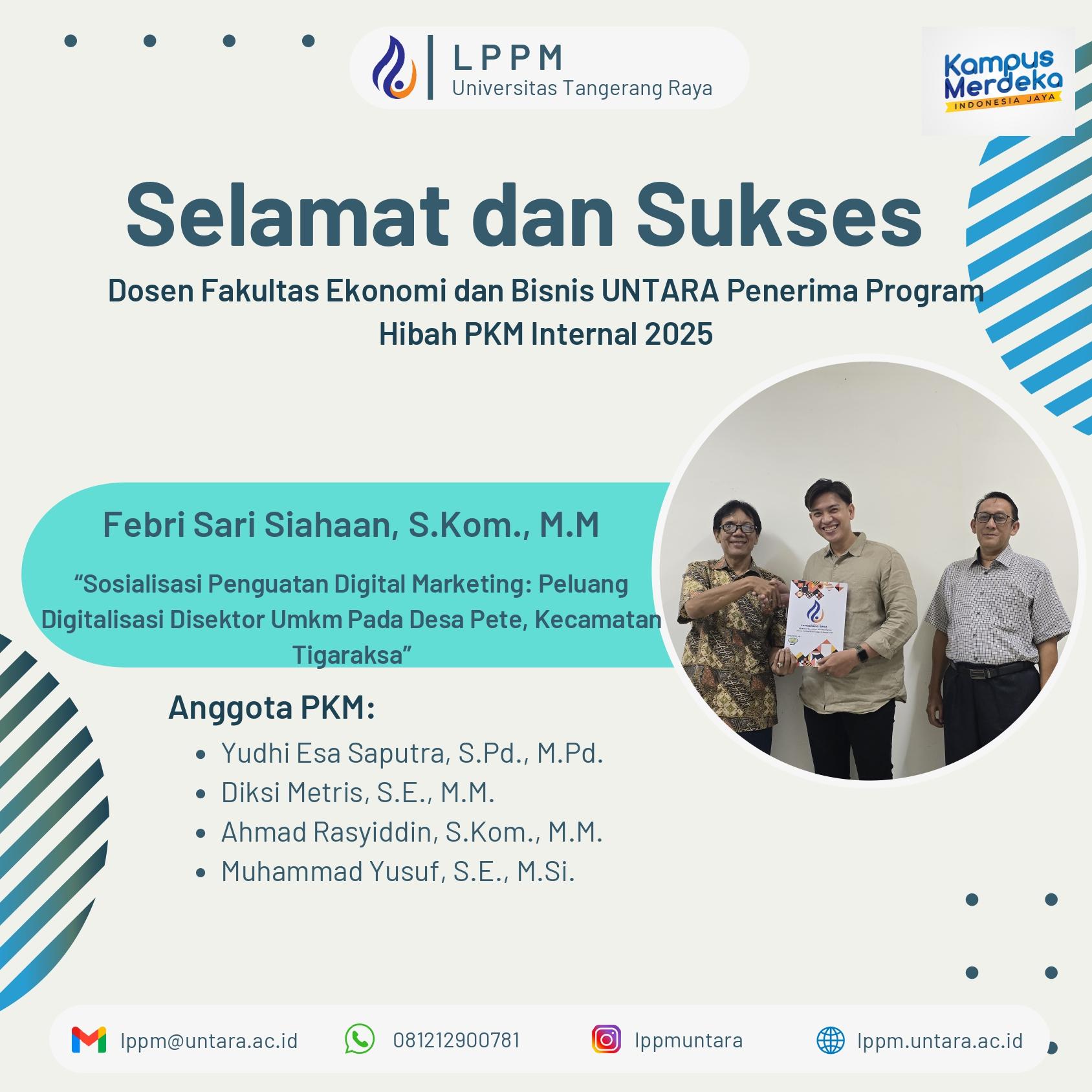 Selamat Atas Hibah Penelitian Internal !!!