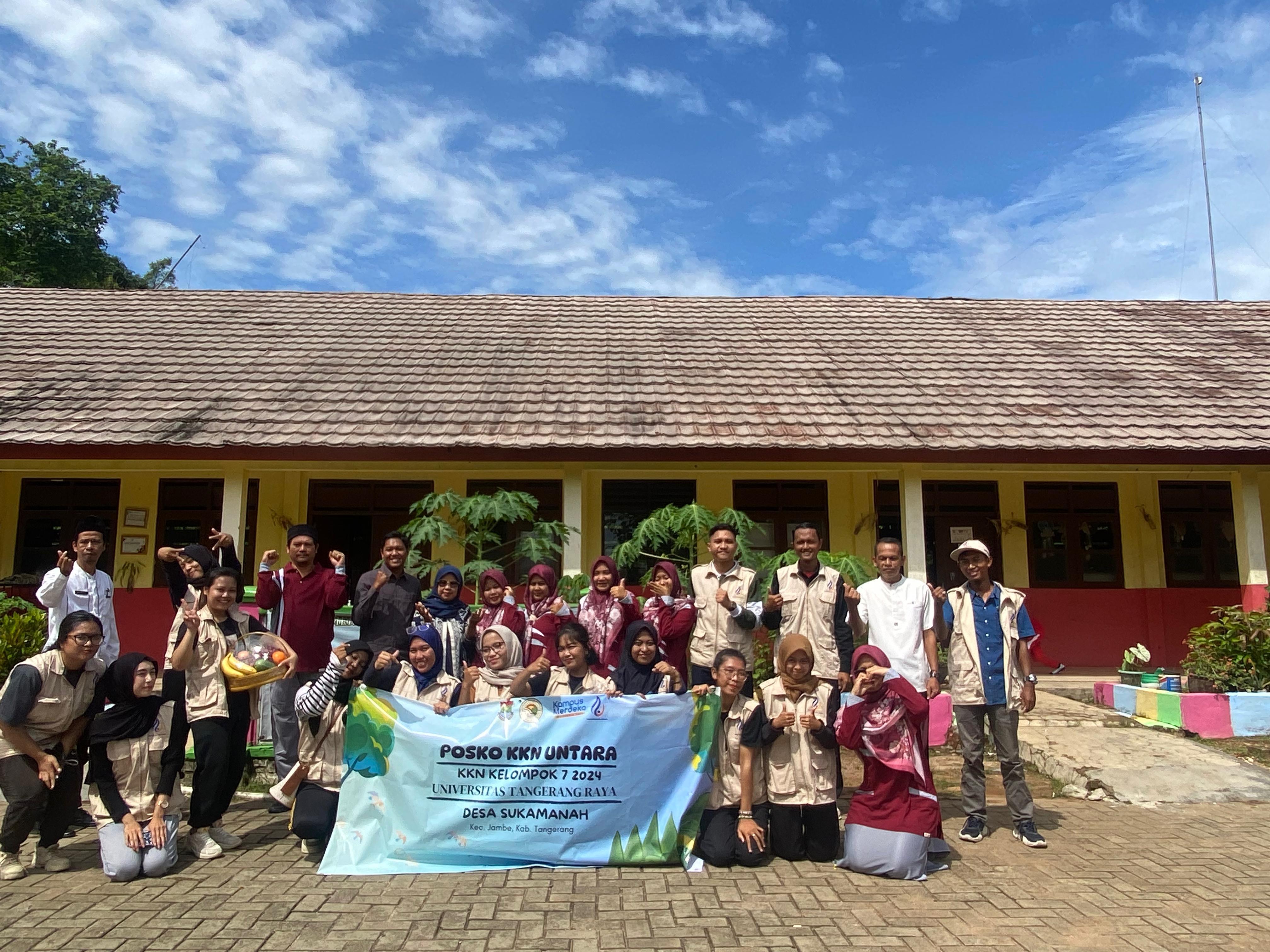 Mahasiswa KKN Universitas Tangerang Raya Kelompok 7 Adakan Senam Bersama dan Pemberian  Minuman Sehat Kepada Siswa-siswi SDN Sukamamah, Kecamatan Jambe, Kabupaten Tangerang